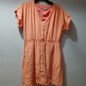 Broadway and broome Madewell size 6 silk Peach Short Sleeve Dress